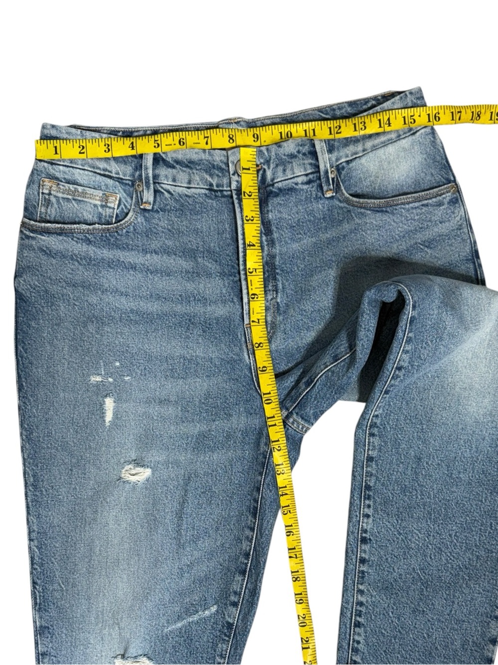 Good American The Weekender Distressed Relaxed Straight Jeans 4/27 NWOT - Picture 4 of 8